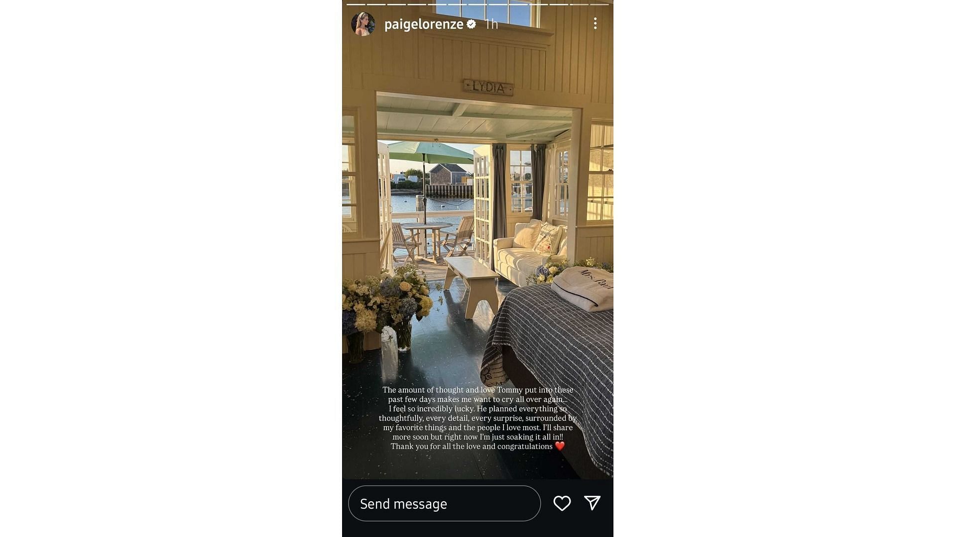 Screenshot of Paul's fiancée, Paige Lorenze's Instagram stories (Image via: @paigelorenze)